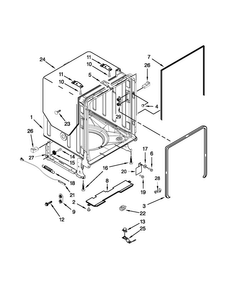 Tub And Frame Parts Diagram and Parts List for JDB8000AWB2  Jenn-Air Dishwasher