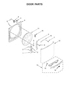 Door Parts Diagram and Parts List for MHW3505FW1  Maytag Washer