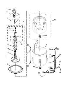 Basket And Tub Parts Diagram and Parts List for 7MMVWC320BW0  Maytag Washer