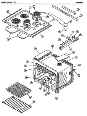 03 - Over Diagram and Parts List for 3036A00  Litton Microwave