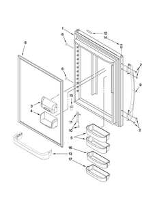 Refrigerator Door Parts Diagram and Parts List for CB19G7B00B5  Crosley Refrigerator