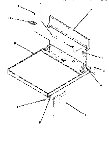 Cabinet Top & Control Hood Rear Panel Diagram and Parts List for LE1007W-P1177601WW  Amana Dryer