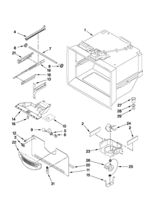 Freezer Liner Parts Diagram and Parts List for 5GBR22PRYA0  Maytag Refrigerator