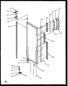 Refrigerator Door Hinge And Trim Parts Diagram and Parts List for SZD27NL-P1162410WL  Amana Refrigerator