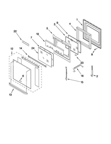 Upper Oven Door Parts Diagram and Parts List for MEW7630WDW01  Maytag Wall Oven