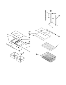 Shelf Parts Diagram and Parts List for MBF1952VEW1  Maytag Refrigerator