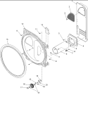 REAR BULKHEAD, ROLLERS & AIR DUCT ASSY Diagram and Parts List for LGD32AW PLGD32AW Amana Dryer