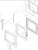 Door Assembly Diagram and Parts List for CMM2000CS P1194122M Menumaster Microwave
