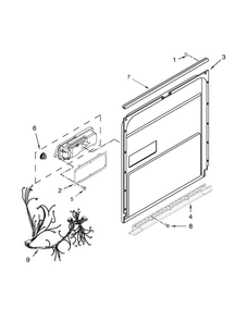 Inner Door Parts Diagram and Parts List for MDB7949SDE1  Maytag Dishwasher