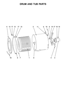 Drum And Tub Parts Diagram and Parts List for MXS55PDATS  Maytag Washer