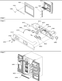Facade Dispenser Cover, Elect Brkt Assy Diagram and Parts List for SGD26VL P1315208W L Amana Refrigerator