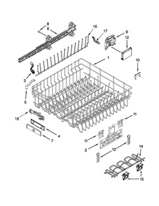 Upper Rack And Track Parts Diagram and Parts List for JDB8700AWS4  Jenn-Air Dishwasher