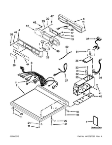Top And Console Parts Diagram and Parts List for MDG25PDAGW3  Maytag Dryer