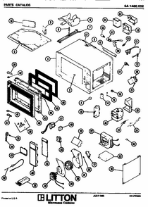 Replacement Parts Diagram and Parts List for SA1480002  Amana Microwave