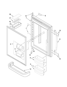 Refrigerator Door Parts Diagram and Parts List for AB2225PEKS4  Amana Refrigerator