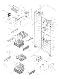 Freezer Shelving and Refrigerator Light Diagram and Parts List for SRD526SL P1184801W L Amana Refrigerator