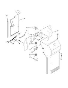 Air Flow Parts Diagram and Parts List for ASD2522WRD02  Amana Refrigerator