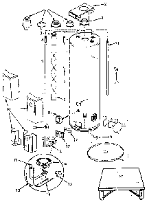 Part Location Diagram of 9000288 Maytag Water heater burner assembly