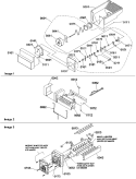 Ice Bucket Auger and Ice Maker Parts Diagram and Parts List for SRDE522VW P1320304W W Amana Refrigerator