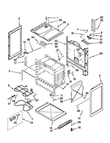Chassis Parts Diagram and Parts List for AER5524XAD1  Amana Range