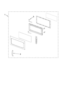 Door Parts Diagram and Parts List for AMV1150VAW1  Amana Microwave