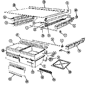 Chest Of Drawers Diagram and Parts List for RB234RDV DG86A Magic Chef Refrigerator