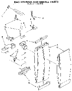 Bag Housing And Handle Diagram and Parts List for 1163032390C  Kenmore Upright Vacuum