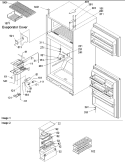 Door Hinges, Freezer & Accessories Diagram and Parts List for TR521VW P1322601W W Amana Refrigerator