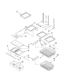 Shelf Parts Diagram and Parts List for MBB1957WEB1  Maytag Refrigerator