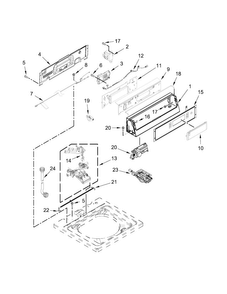 Controls And Water Inlet Parts Diagram and Parts List for MVW18PDBGW0  Maytag Washer