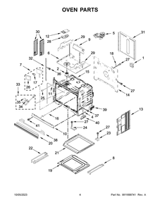 Oven Parts Diagram and Parts List for JMW3430LM03  Jenn-Air Microwave Oven Combo