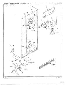 Fresh Food Compartment Diagram and Parts List for 20591  Maytag Refrigerator