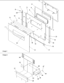 Oven Door and Storage Diagram and Parts List for ART6114LL P1143675NLL Amana Range