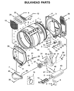 Bulkhead Parts Diagram and Parts List for MEDP576KW1  Maytag Dryer
