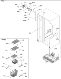 Freezer Shelves and Lights Diagram and Parts List for SBDE522VW P1320305W W Amana Refrigerator