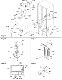 Drain Systems, Rollers, and Evap Assy Diagram and Parts List for SBDE522VW P1320305W W Amana Refrigerator