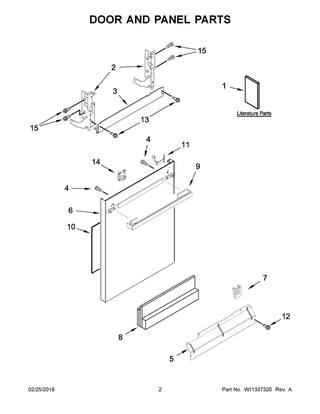 Part Location Diagram of W11190789 Whirlpool HANDLE