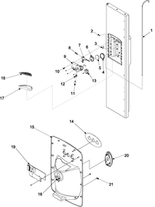 Fz Door And Facade Diagram and Parts List for PSD268LGEB-PPSD268LGEB0  Maytag Refrigerator