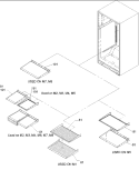 Interior Shelving Diagram and Parts List for TW518VW P1322501W W Amana Refrigerator