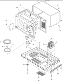 Oven Cavity & Basepan Diagram and Parts List for DLD10SE P1323514M Amana Microwave