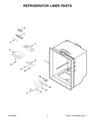 Refrigerator Liner Parts Diagram and Parts List for MBL1957FEZ02  Maytag Refrigerator