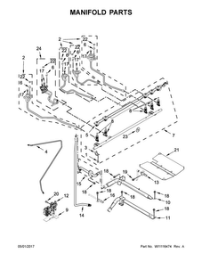 Manifold Parts Diagram and Parts List for JGS1450FP0  Jenn-Air Range