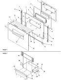 Oven Door and Storage Diagram and Parts List for ART6021L P1143811N L Amana Range