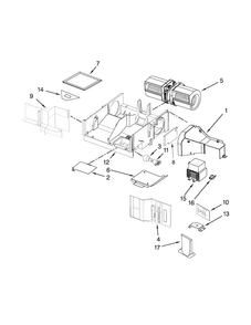 Air Flow Parts Diagram and Parts List for AMV1150VAW5  Amana Microwave
