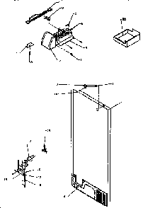 Factory Installed Ice Maker Diagram and Parts List for TXI22R-P1168008W  Amana Refrigerator