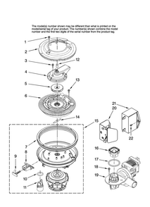 Pump And Motor Parts Diagram and Parts List for JDB1105AWS44  Jenn-Air Dishwasher