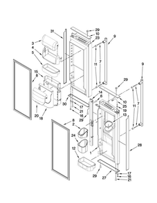 Refrigerator Door Parts Diagram and Parts List for JFI2089WTS1  Jenn-Air Refrigerator