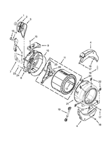 Tub And Basket Parts Diagram and Parts List for MHN30PDBWW0  Maytag Washer