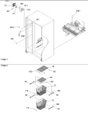 FREEZER SHELVES & LIGHTS Diagram and Parts List for ARS2367AB PARS2367AB0 Amana Refrigerator