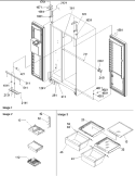 Lights, Hinges & Shelving Diagram and Parts List for ARS2667AC PARS2667AC0 Amana Refrigerator